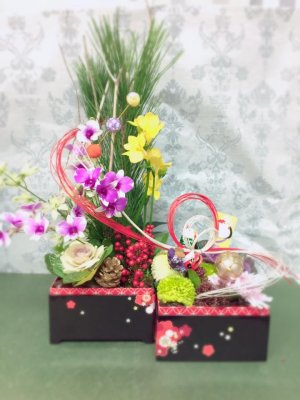 2017年12月末お正月生花レッスン